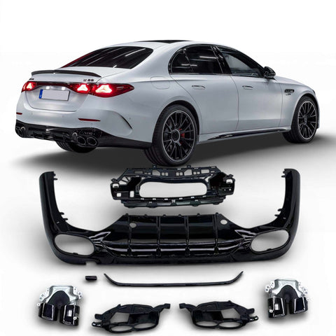 Heckdiffusor + Endrohre Mercedes E-Klasse W214 / S214 AMG Line (2023+) - GCP E53 Look