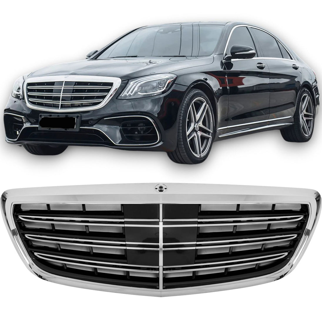 Grille Mercedes S-Class W222 (2013-2020) – Black / Chrome