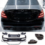 Rear Diffuser + Exhaust Tips Mercedes S-Class W222 AMG Line Facelift (2017-2020) – Gloss Black