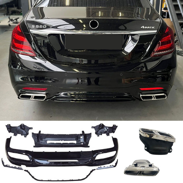 Difusor Trasero + Colas de Escape Mercedes Clase S W222 AMG Line facelift (2017-2020) - GCP S65 Look