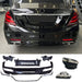 Rear Diffuser + Exhaust Tips Mercedes S-Class W222 AMG Line Facelift (2017-2020) – Black / Chrome