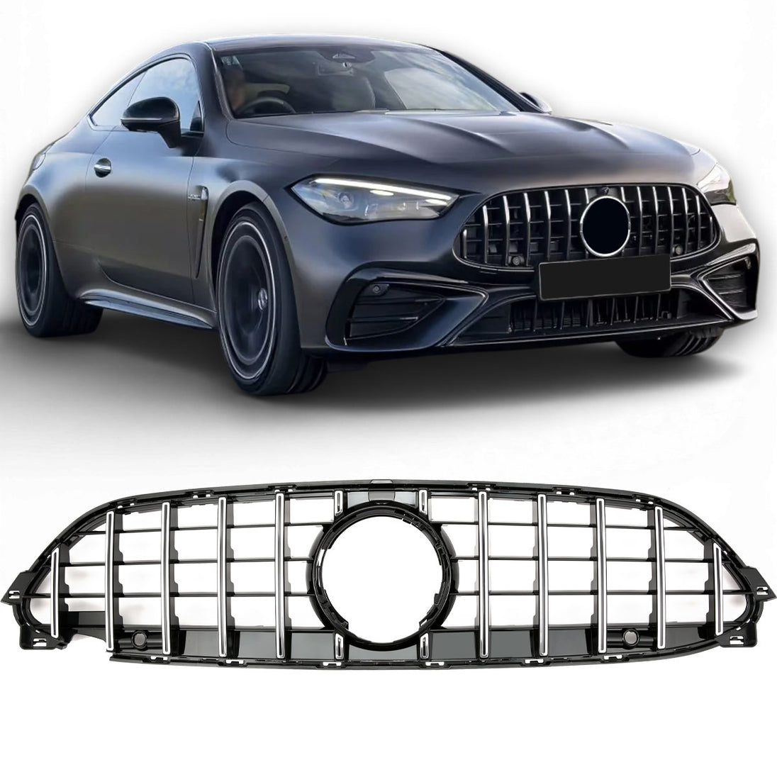Grille Mercedes CLE C236 / A236 Avantgarde / AMG Line (2023-2026) – Black / Chrome – view 2