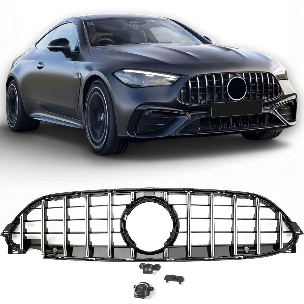 Grille Mercedes CLE C236 / A236 Avantgarde / AMG Line (2023-2026) – Black / Chrome