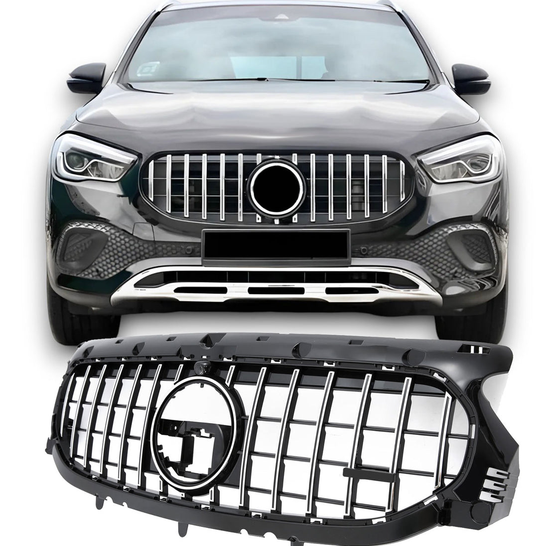 Grille Mercedes GLA H247 Pre-Facelift (2020-2023) – Black / Chrome