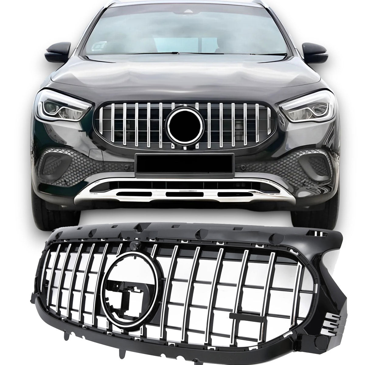 Grille Mercedes GLA H247 Pre-Facelift (2020-2023) – Black / Chrome