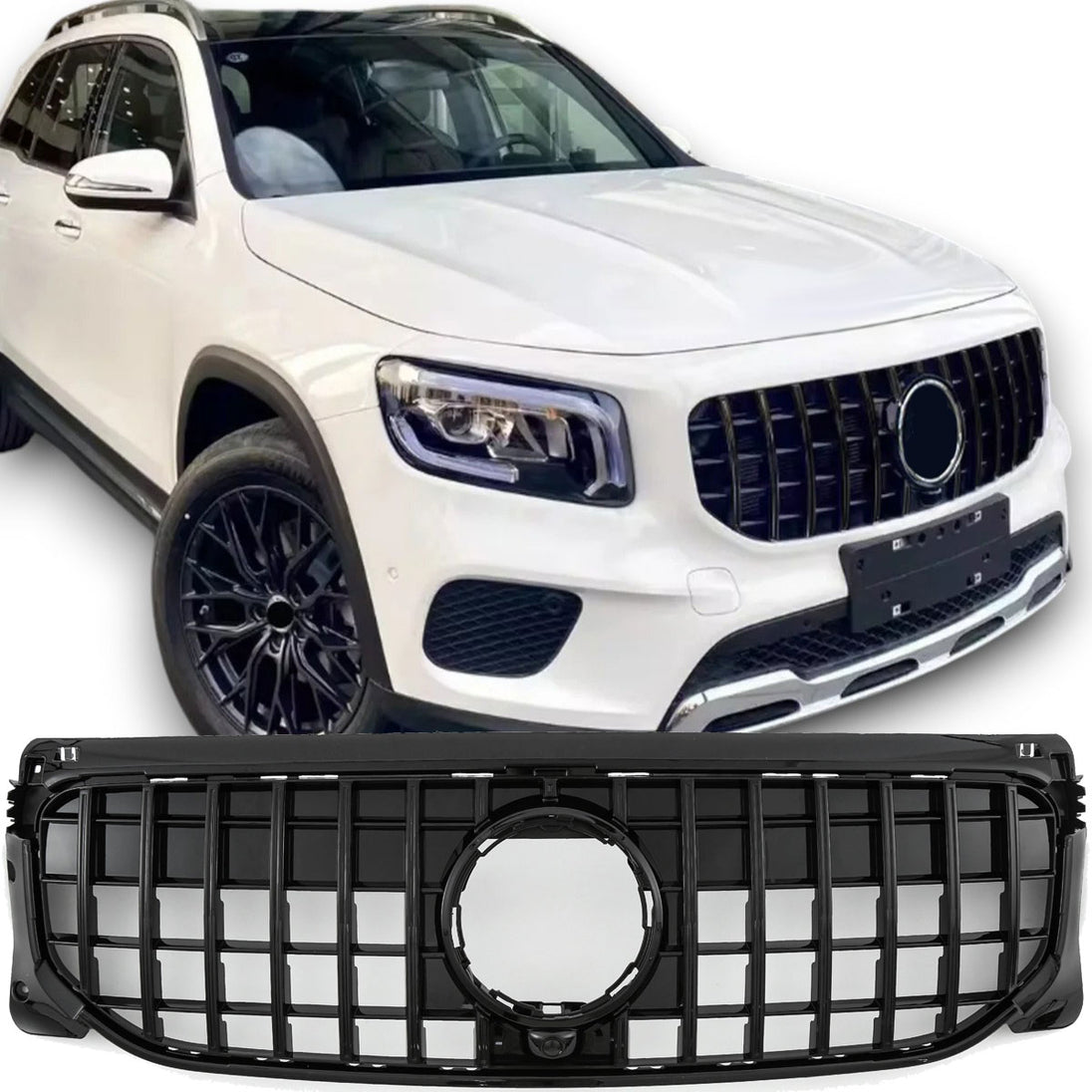 Grille Mercedes GLB X247 Pre-Facelift Style / Progressive (2019-2023) – Gloss Black