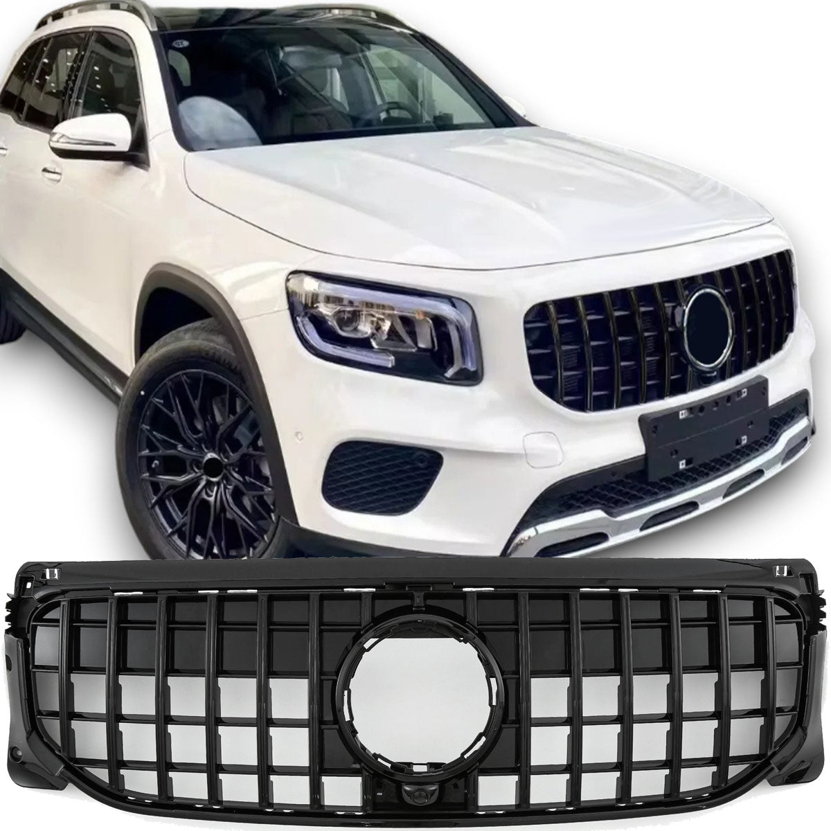 Grille Mercedes GLB X247 Pre-Facelift Style / Progressive (2019-2023) – Gloss Black