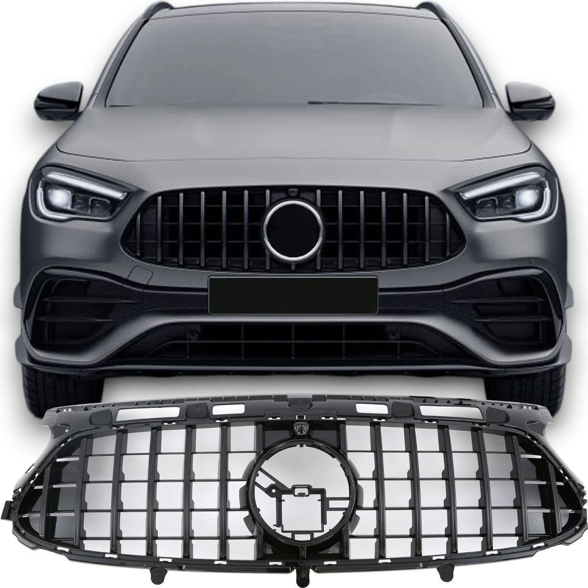 Grille Mercedes GLA H247 AMG Line Pre-Facelift (2020-2023) – Gloss Black