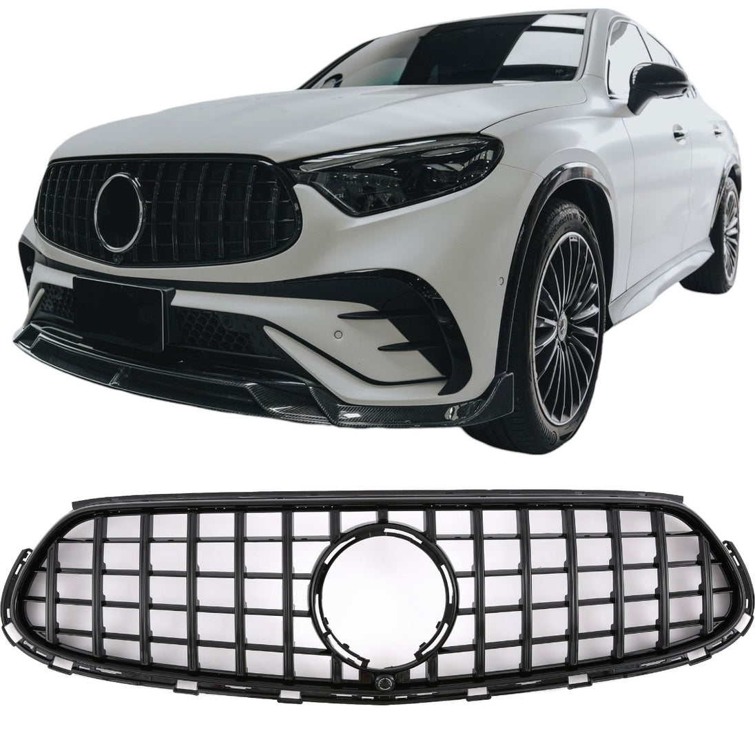 Grille Mercedes GLC X254 / C254 AMG Line (2022-2026) – Gloss Black – view 2