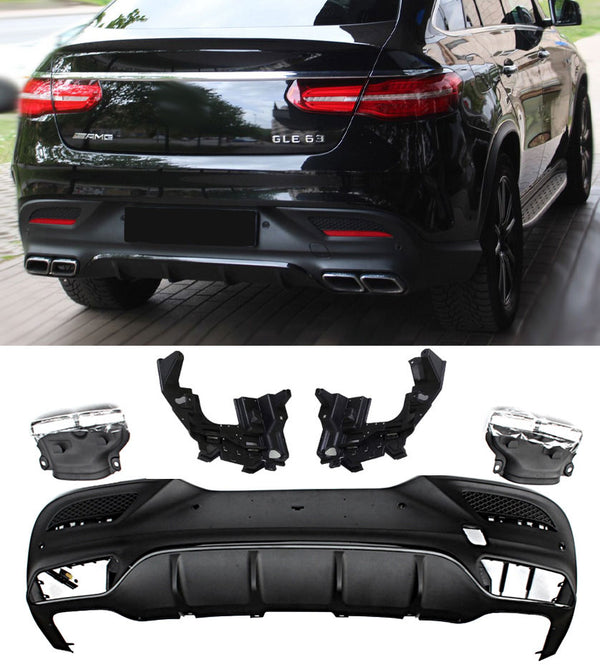 Difusor Traseiro + Ponteiras de Escape Mercedes GLE C292 AMG Line (2015-2019) - GCP GLE 63 Look