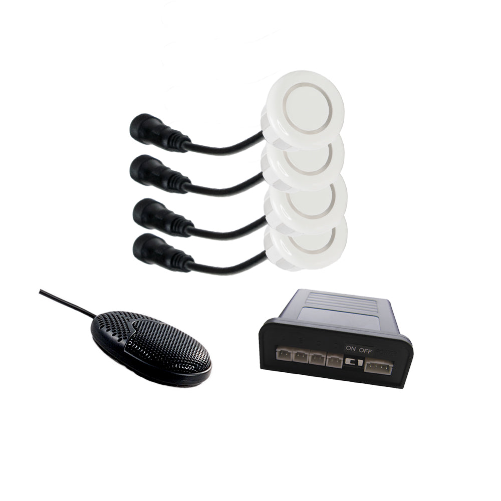 Rear Parking Sensors Kit 4 White Sensors with Buzzer - Ebat