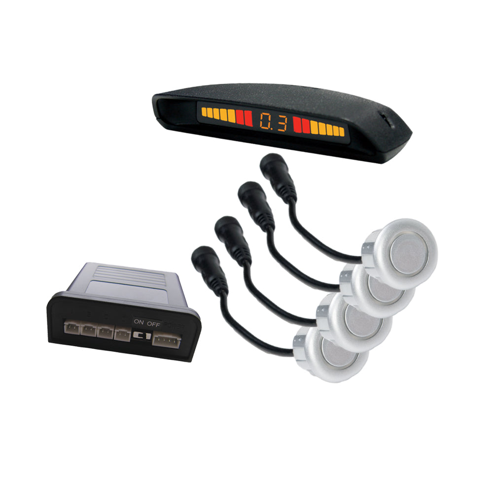 Rear Parking Sensors Kit 4 Grey Sensors with Display - Ebat