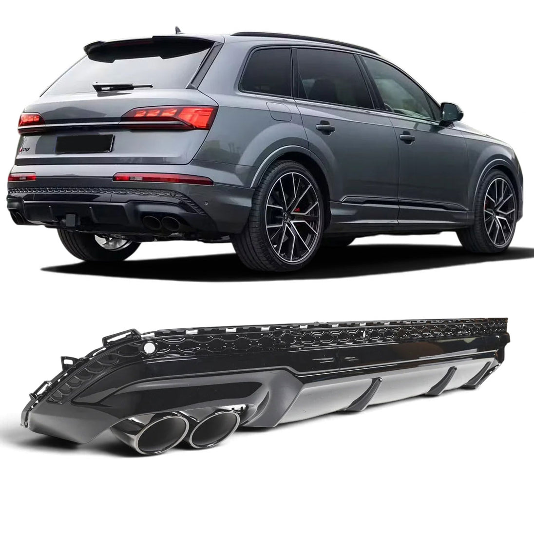 Rear Diffuser + Exhaust Tips Audi Q7 4M Facelift (2024+)