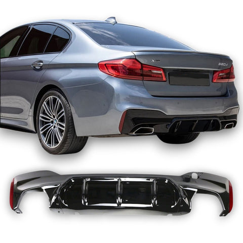 Difusor Traseiro BMW Serie 5 G30 / G31 M Sport (2017-2024) - GCP M Style Preto Brilhante