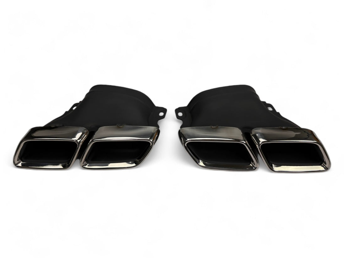 Rear Diffuser + Exhaust Tips Mercedes GLE W166 AMG Line (2015-2019) – Black / Chrome – view 5