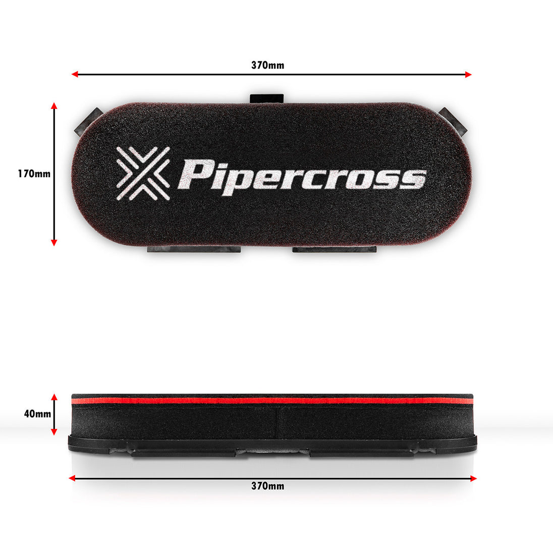 Carburettor Air Filter D-Shaped 370 x 170 mm, Universal – Pipercross PX500 C5001 – image 2