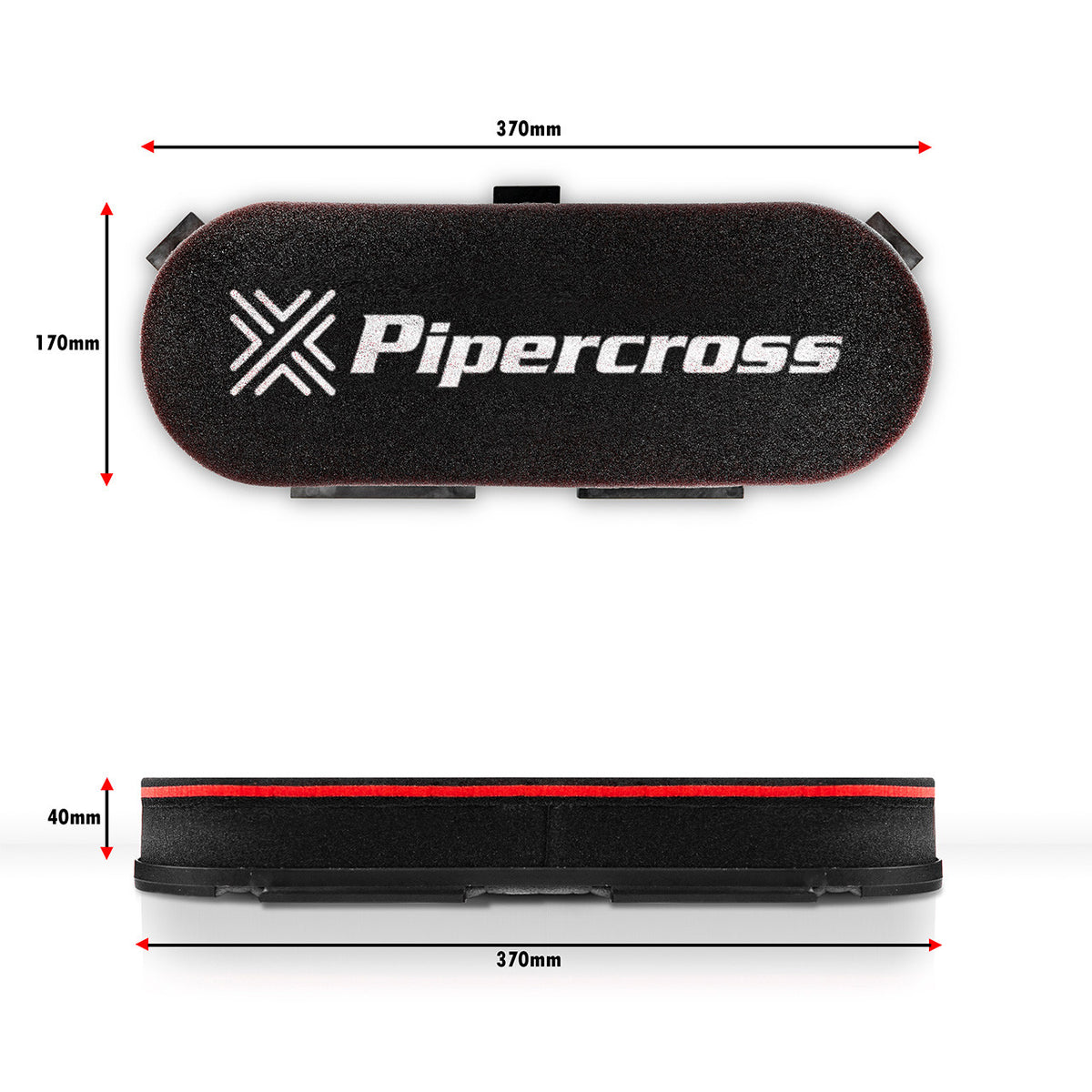Carburettor Air Filter D-Shaped 370 x 170 mm, Universal – Pipercross PX500 C5001 – image 2