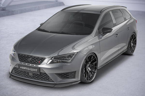 Labio delantero para Seat León 3 (5F) Cupra / FR – negro brillo, con ABE
