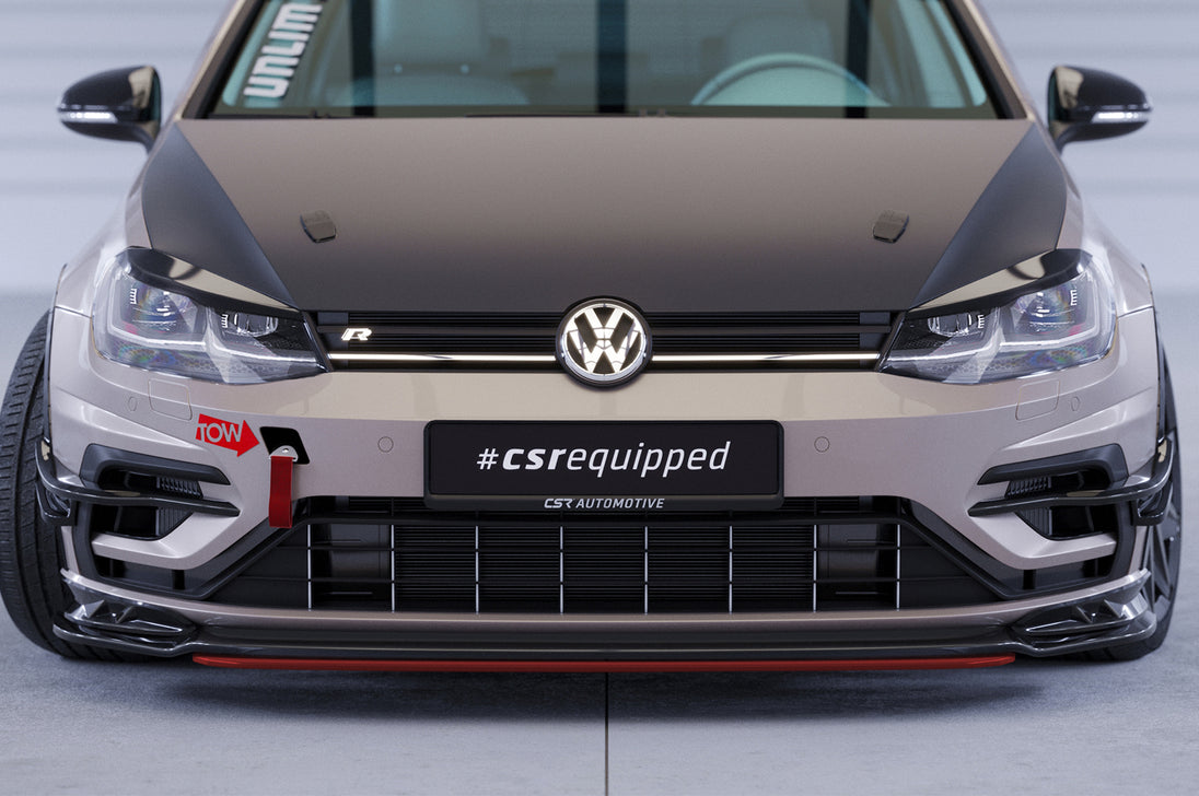 Front Spoiler Blade (Centre) with ABE for VW Golf 7 R Facelift 2017-2021, for Lip CSL625
