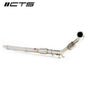 Downpipe with High-Flow Cat, 3″ Stainless Steel, VW / Audi 1.8T & 2.0T TSI EA888.3 Gen 3 FWD – CTS Turbo CTS-EXH-DP-0013
