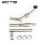 Downpipe with High-Flow Cat, 3″ Stainless Steel, VW / Audi 1.8T & 2.0T TSI EA888.3 Gen 3 FWD – CTS T – image 2