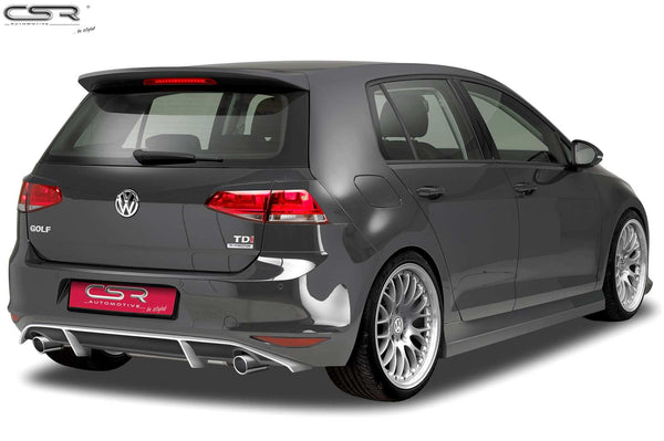 Difusor trasero | Faldón trasero para VW Golf 7 pre-facelift 2012-2017, escape doble