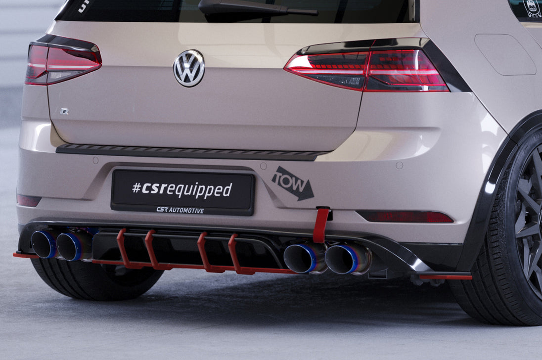 Racing Rear Diffuser | Add-On for VW Golf 7 R Facelift 2017-2021, for Diffuser HA305