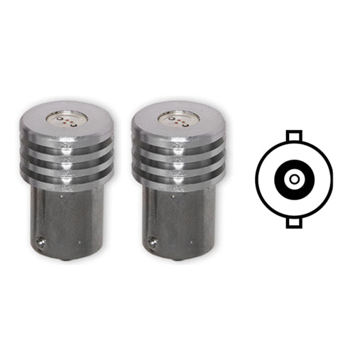R5W BA15s LED Bulbs 1W 12V Amber (Pair) - CarSense