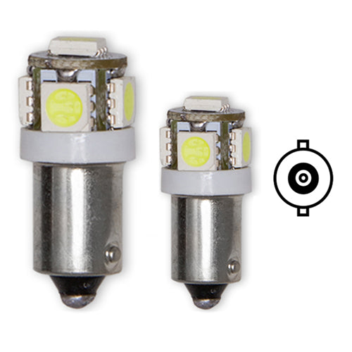 T4W BA9s LED Bulbs 5 SMD 24V 6000K (Pair) - CarSense