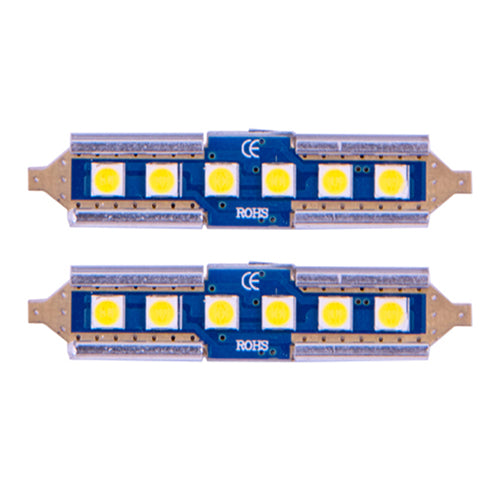 Festoon LED Bulbs 41 mm 6 SMD CAN bus 12/24V 6000K (Pair) - CarSense