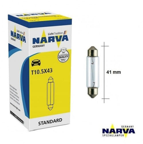 C10W Festoon Bulb SV8.5 41 mm 12V 10W - Narva