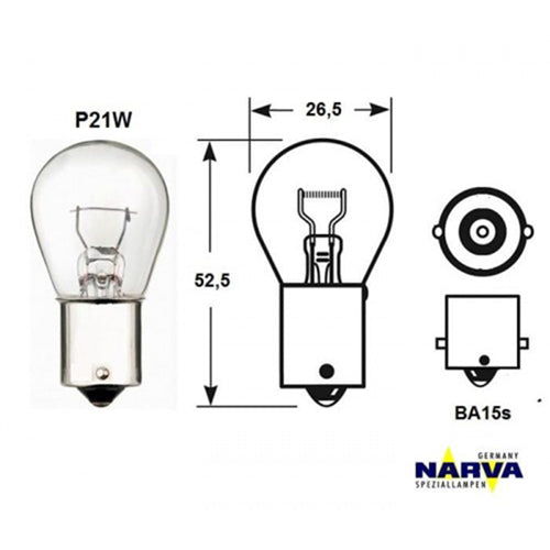 BAU15s Bulb 12V 21W - Narva
