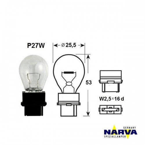 P27W 3156 Bulb 12.8V 32 cp - Narva