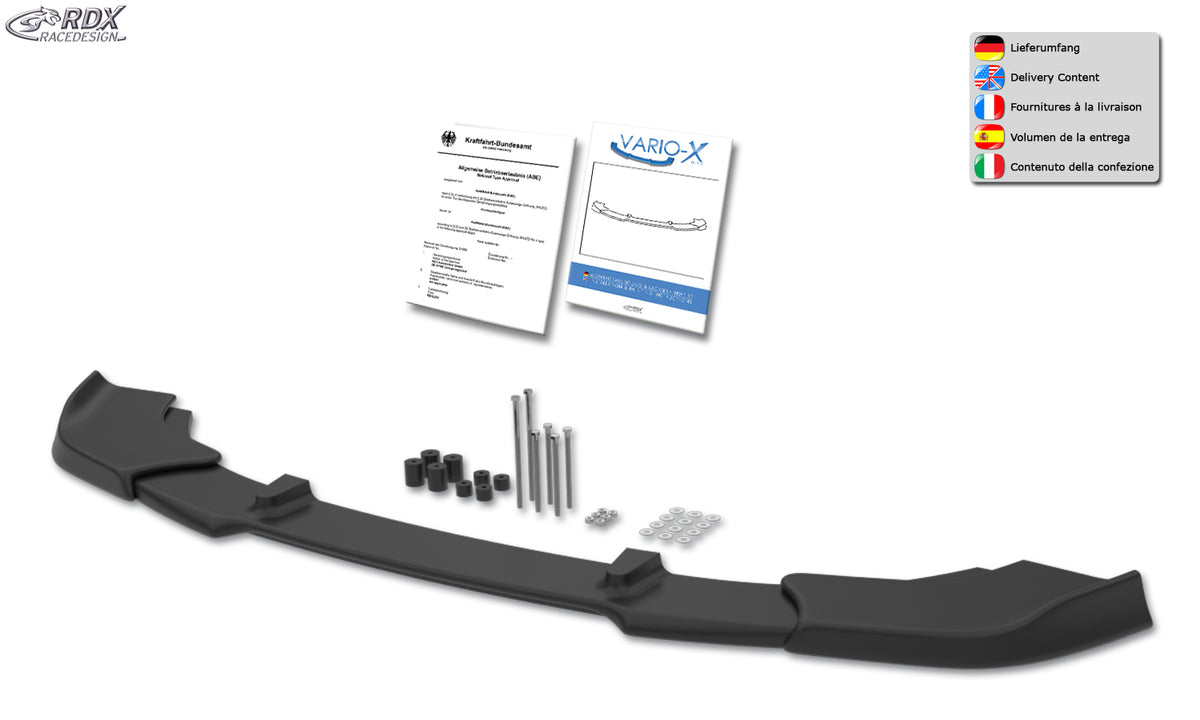 RDX VARIO-X front lip splitter for the Opel / Vauxhall Meriva A (2003–2006) – image 2 of 3