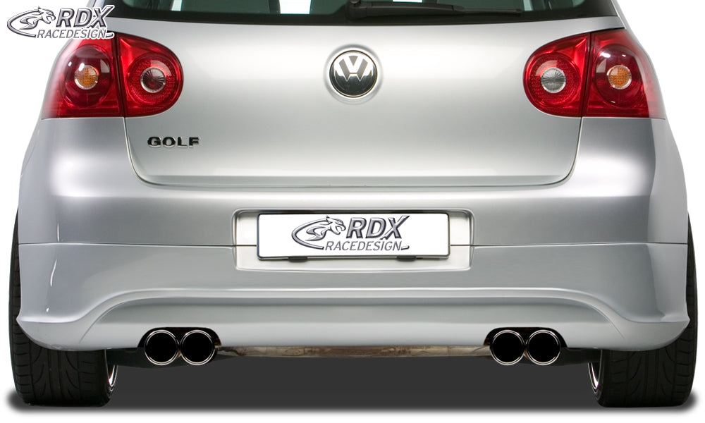 RDX R32 clean rear bumper extension for the VW Golf 5 (not Golf Plus or Variant), tailpipe cut-outs left and right – image 1 of 3