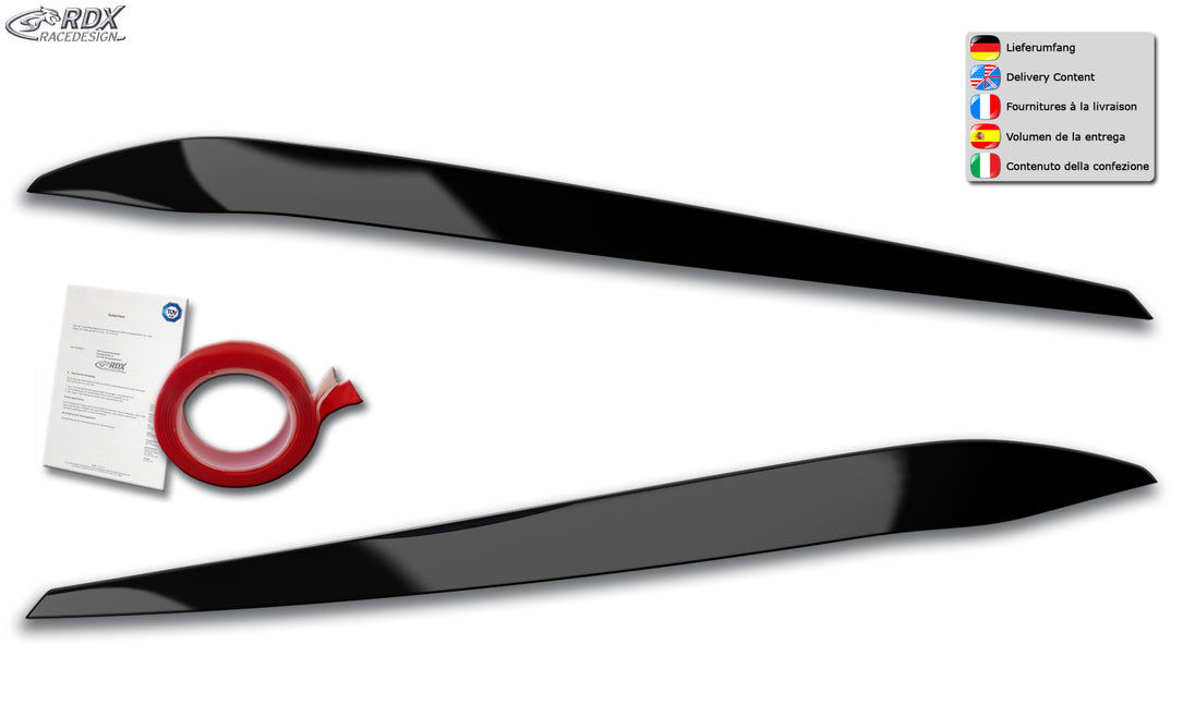 RDX gloss black headlight covers for the VW Touran 5T (2015+) with LED headlights – image 1 of 1
