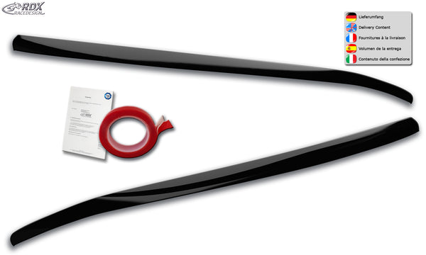 Pestañas de faros para FORD Focus 4 DEH (2018+) negro brillo - RDX