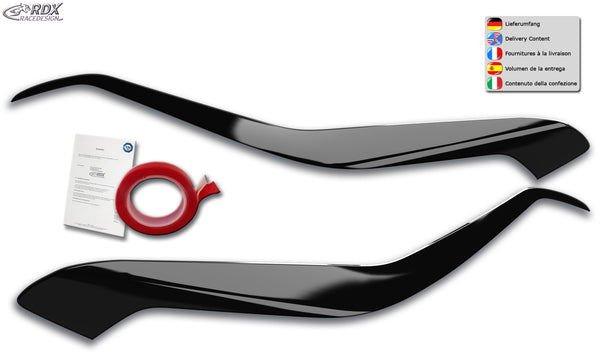 Pestañas de faros para KIA Sportage QL / QLE (2015+) negro brillo - RDX