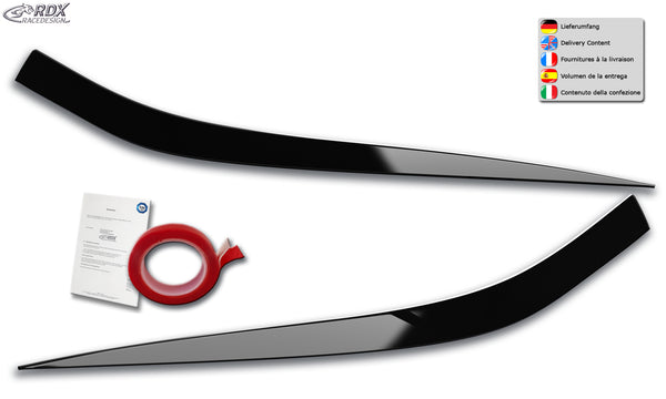 Pestañas de faros para KIA XCeed CD (2019-2022 & 2022+) negro brillo - RDX