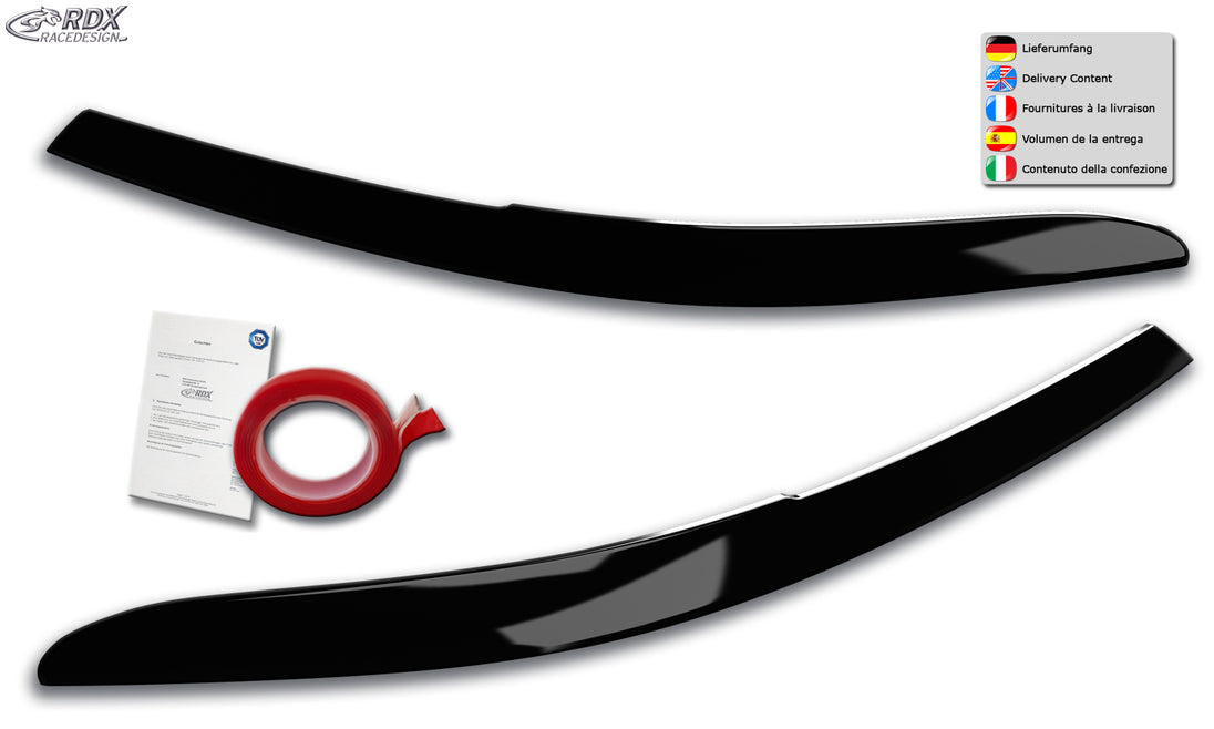 RDX gloss black headlight covers for the VW Passat 3G B8 (2014+), incl. 2019 facelift – image 1 of 1