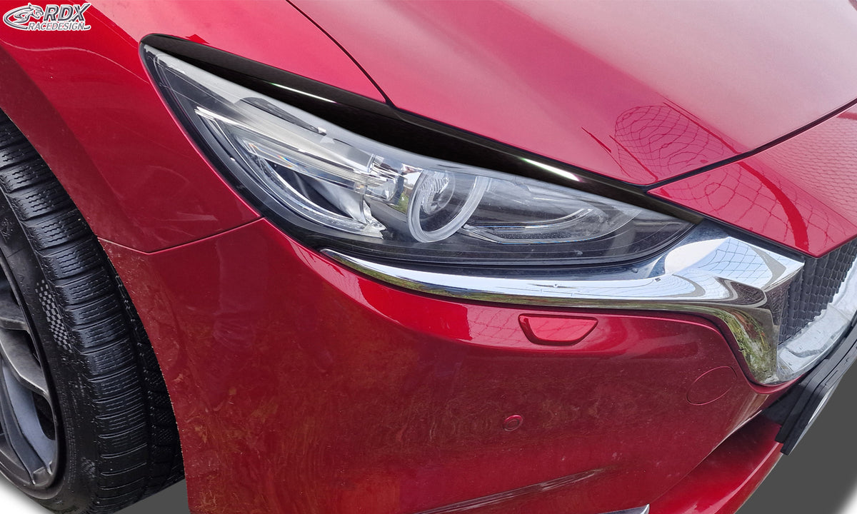 RDX gloss black headlight covers for the Mazda 6 GJ / GL (2018–2024) – image 2 of 2