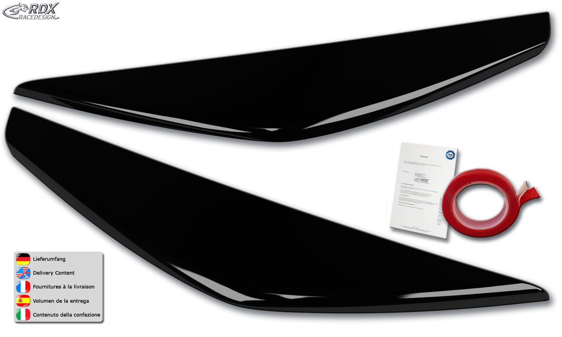 RDX gloss black headlight covers for the Ford Kuga 2 DM2 (2016–2020) – image 1 of 3