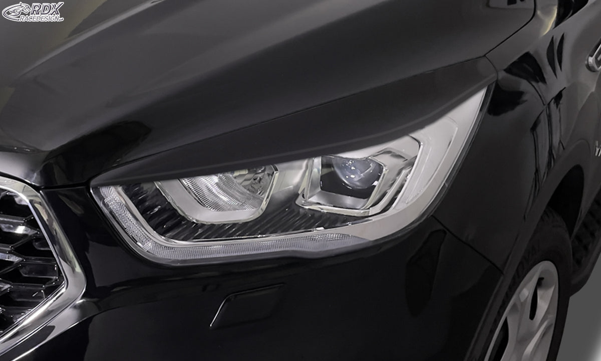 RDX gloss black headlight covers for the Ford Kuga 2 DM2 (2016–2020) – image 2 of 3