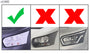 RDX gloss white headlight covers for the Ford Transit (2014+) with silver halogen headlights – image 2 of 2