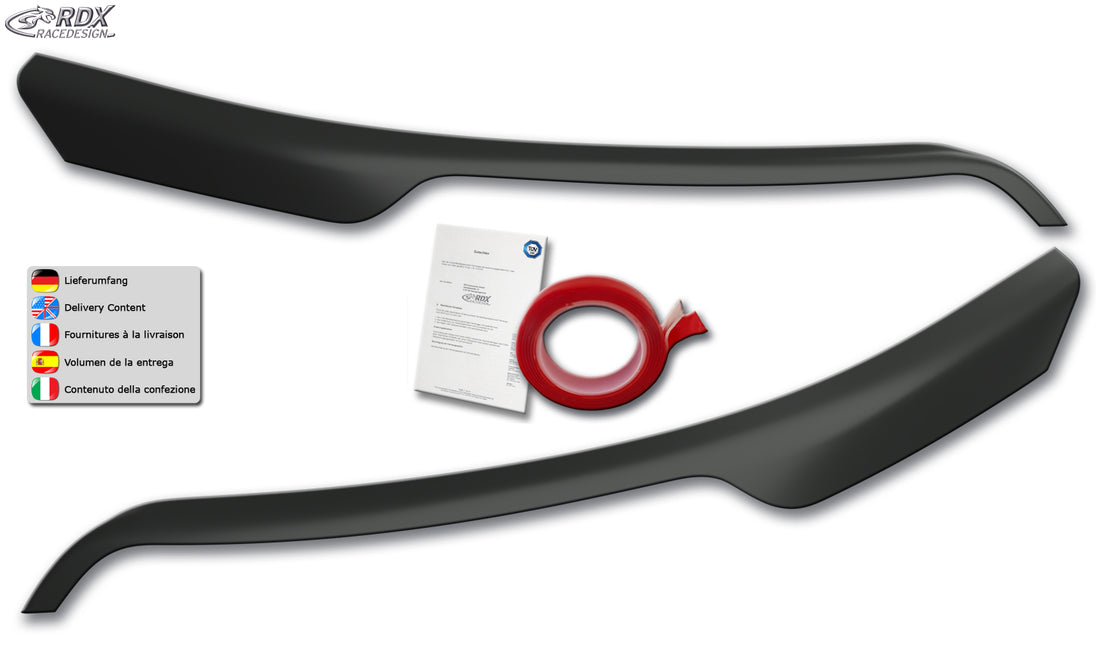 RDX headlight covers for the Ford Transit (2014+) with silver halogen headlights – image 4 of 4