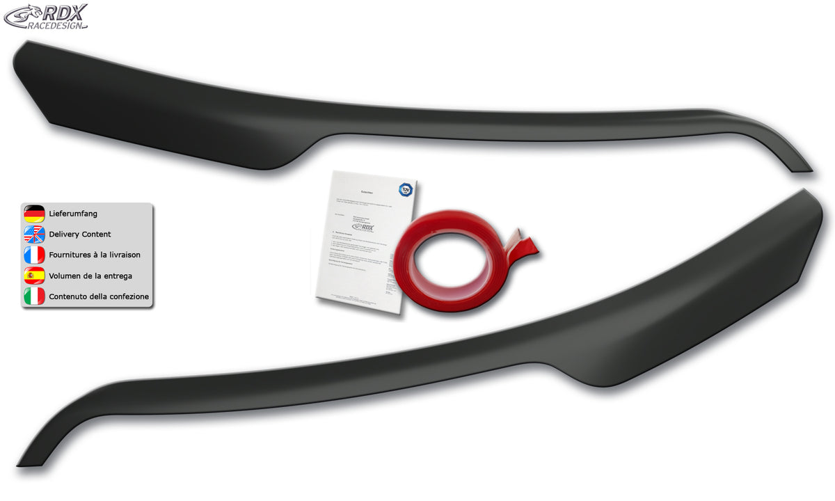 RDX headlight covers for the Ford Transit (2014+) with silver halogen headlights – image 4 of 4