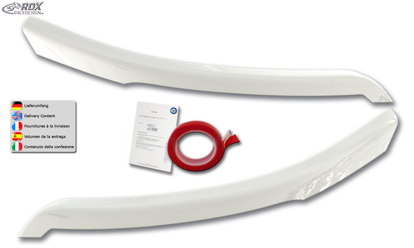 Pestañas de faros para FORD Transit (2014-actualidad) para faros de xenón y halógenos negros blanco brillo - RDX