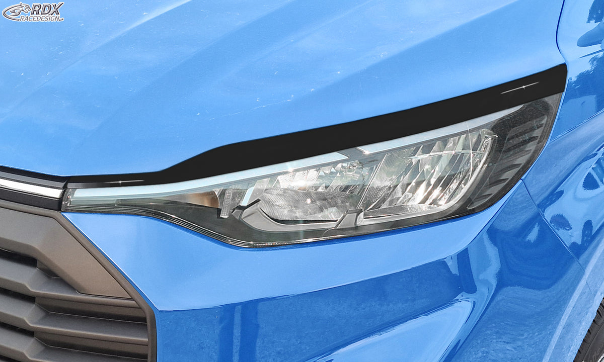 RDX gloss black headlight covers for the Ford Transit Custom and Tourneo Custom (2023+) with halogen headlights – image 2 of 2