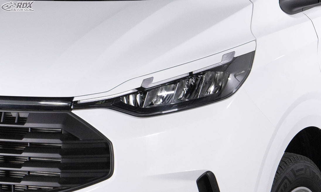 RDX gloss white headlight covers for the Ford Transit Custom and Tourneo Custom (2023+) with LED or LED Matrix headlights – image 2 of 2