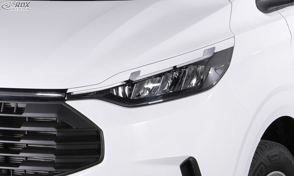 RDX gloss white headlight covers for the Ford Transit Custom and Tourneo Custom (2023+) with LED or LED Matrix headlights – image 2 of 2